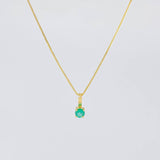Set Cadena Veneciana + Dije Sencillo Redondo Esmeralda 18 Pts / 1.05 g / 45 cm Oro Amarillo 18K