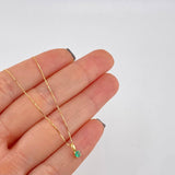 Set Cadena Veneciana + Dije Sencillo Redondo Esmeralda 10 Pts / 1.05 g / 45 cm Oro Amarillo 18K