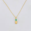 Set Cadena Veneciana + Dije Grano Cafe Esmeralda 3 Pts / 1 g / 45 cm Oro Amarillo 18K