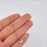 Set Cadena Veneciana + Dije Mariposa Esmeralda 6 Pts / 1.15 g / 45 cm Oro Amarillo 18K