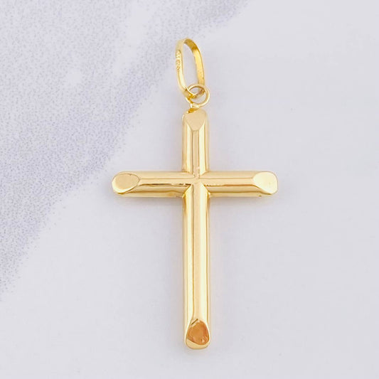 Dije Cruz Puntas Planas 1.75gr / 4.7cm / Oro Amarillo 18K