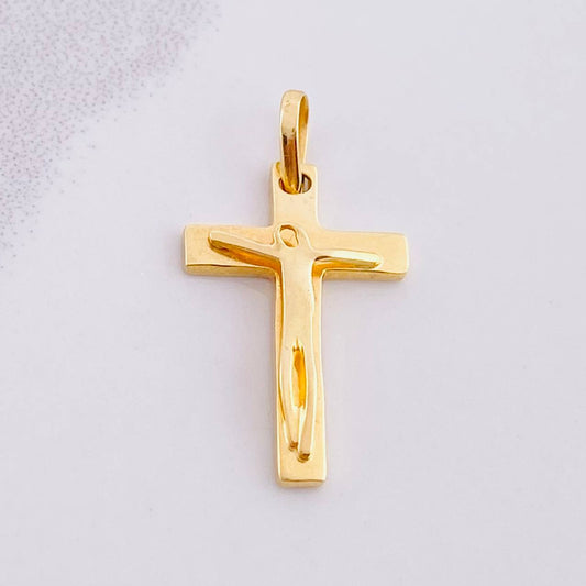 Dije Cruz Cristo Minimalista 1.45gr / 2.5cm / Oro Amarillo 18K