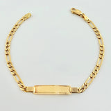 Pulso Figaro Placa 5.8gr / 20.5cm / 3.9mm Oro Amarillo +1 18K *