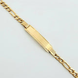 Pulso Figaro Placa 5.8gr / 20.5cm / 3.9mm Oro Amarillo +1 18K *
