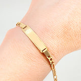 Pulso Figaro Placa 5.8gr / 20.5cm / 3.9mm Oro Amarillo +1 18K *