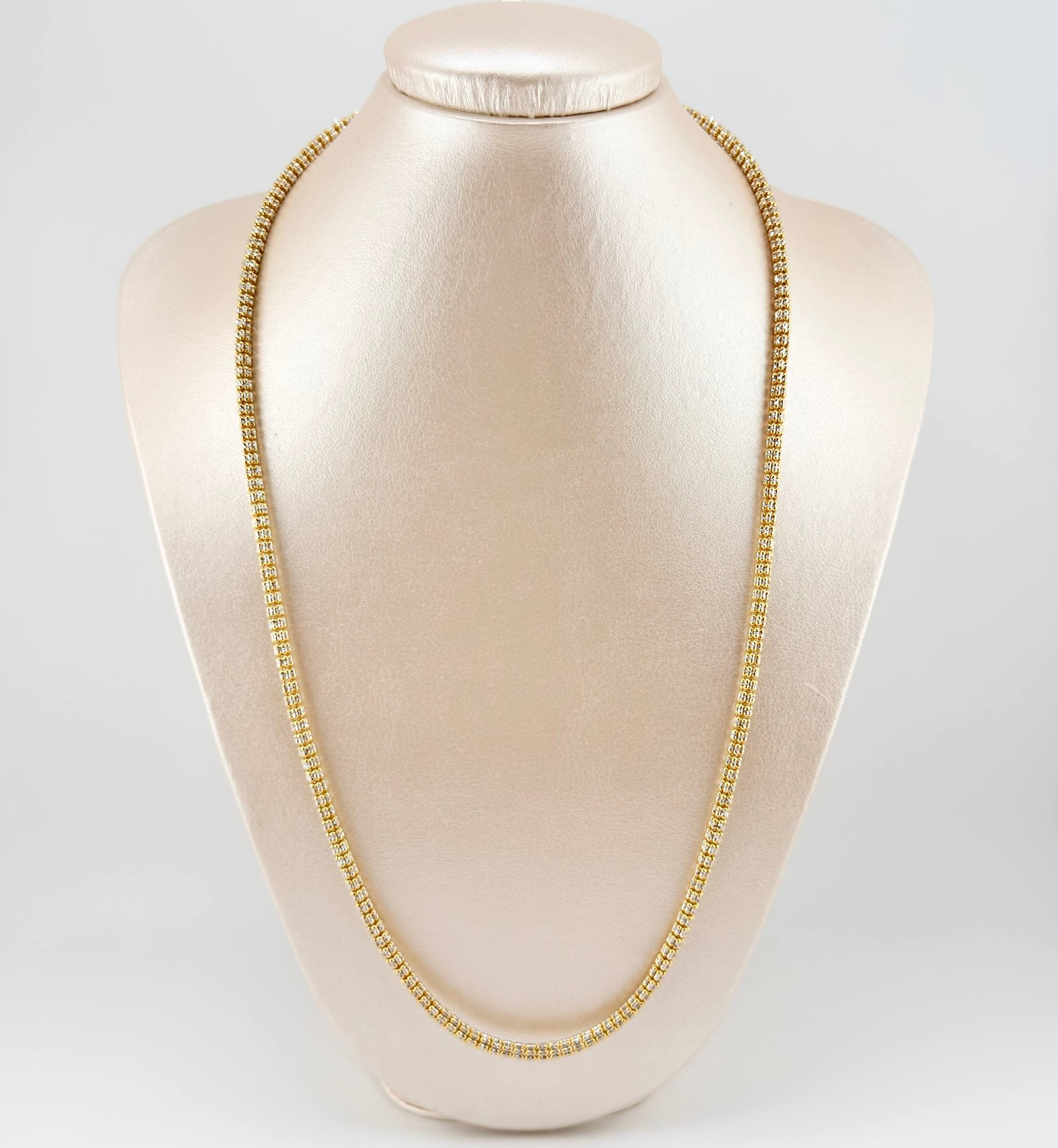 Cadena Ice 28.75gr / 60cm / 3.8mm Dos Oros Amarillo Blanco +3 18K