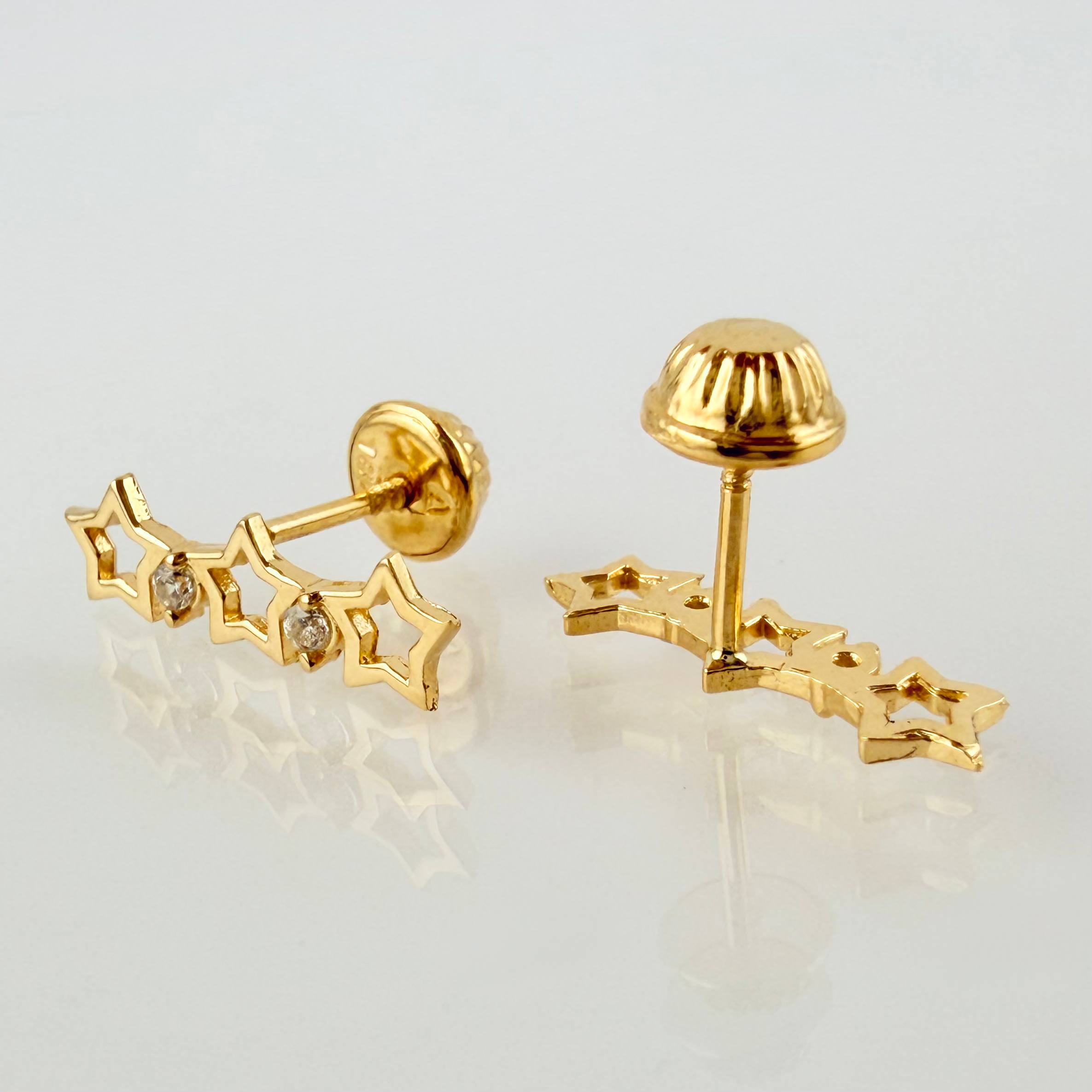 Topos Trío Estrellas 1.1gr / 1.6cm / Oro Amarillo 18K