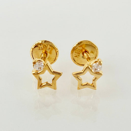 Topos Silueta Estrella 0.65gr / 6mm Oro Amarillo 18K
