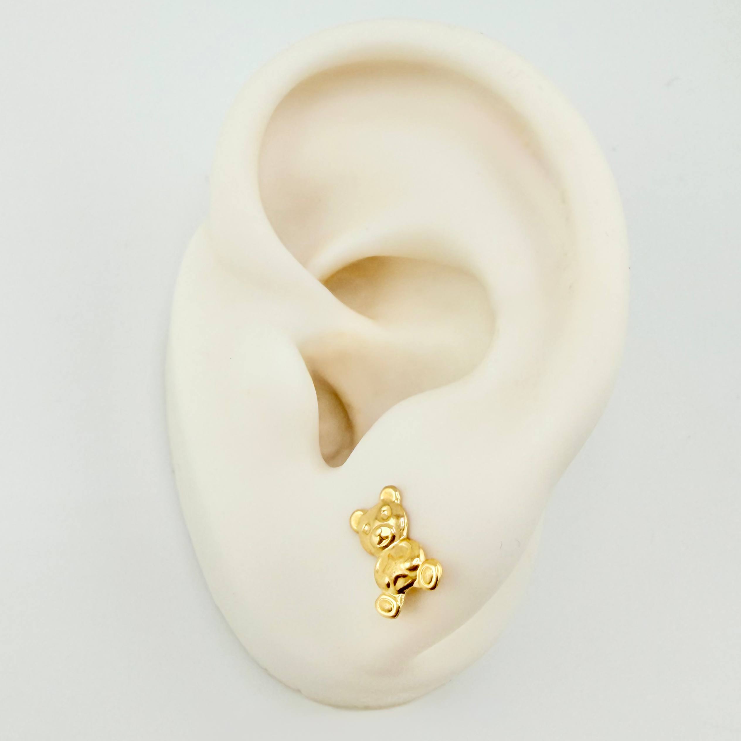 Topos Oso Estrellita 0.8gr / 10mm Oro Amarillo 18K