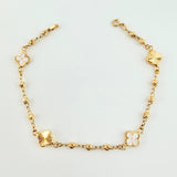 Pulso Trebol Espiga Diamantado 3.3gr / 18.5cm / 3mm Oro Amarillo Nac.Esp. 18K