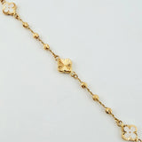 Pulso Trebol Espiga Diamantado 3.3gr / 18.5cm / 3mm Oro Amarillo Nac.Esp. 18K