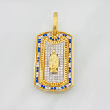Dije Medalla Virgen Milagrosa 6.9g / 4cm Dos Oros Amarillo Blanco 18K
