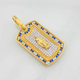 Dije Medalla Virgen Milagrosa 6.9g / 4cm Dos Oros Amarillo Blanco 18K