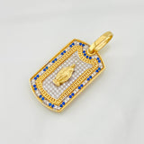Dije Medalla Virgen Milagrosa 6.9g / 4cm Dos Oros Amarillo Blanco 18K