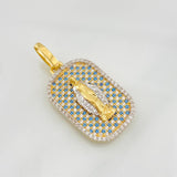 Dije Medalla Virgen Milagrosa 6g / 3.5cm Dos Oros Amarillo Blanco 18K