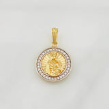 Dije Medalla Virgen del Carmen 2.75g / 2cm Dos Oros Amarillo Blanco 18K
