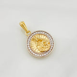 Dije Medalla Virgen del Carmen 2.75g / 2cm Dos Oros Amarillo Blanco 18K