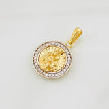 Dije Medalla Virgen del Carmen 2.75g / 2cm Dos Oros Amarillo Blanco 18K