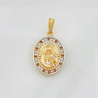 Dije Medalla Virgen del Carmen 3.05g / 2.5cm Dos Oros Amarillo Blanco 18K