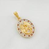 Dije Medalla Virgen del Carmen 3.05g / 2.5cm Dos Oros Amarillo Blanco 18K