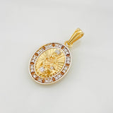 Dije Medalla Virgen del Carmen 3.05g / 2.5cm Dos Oros Amarillo Blanco 18K