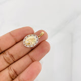 Dije Medalla Virgen del Carmen 3.05g / 2.5cm Dos Oros Amarillo Blanco 18K