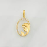 Dije Rostro Virgen Maria 1.15g / 2.5cm Oro Amarillo 18K