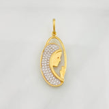 Dije Rostro Virgen Maria 2.6g / 3.5cm Dos Oros Amarillo Blanco 18K