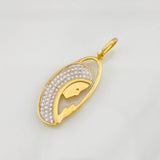 Dije Rostro Virgen Maria 2.6g / 3.5cm Dos Oros Amarillo Blanco 18K