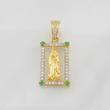 Dije Virgen Guadalupe 2.25g / 2.5cm Dos Oros Amarillo Blanco 18K