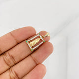 Dije Virgen Guadalupe 2.25g / 2.5cm Dos Oros Amarillo Blanco 18K