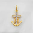 Dije Cruz Alta Mar 3g / 3.3cm Dos Oros Amarillo Blanco 18K