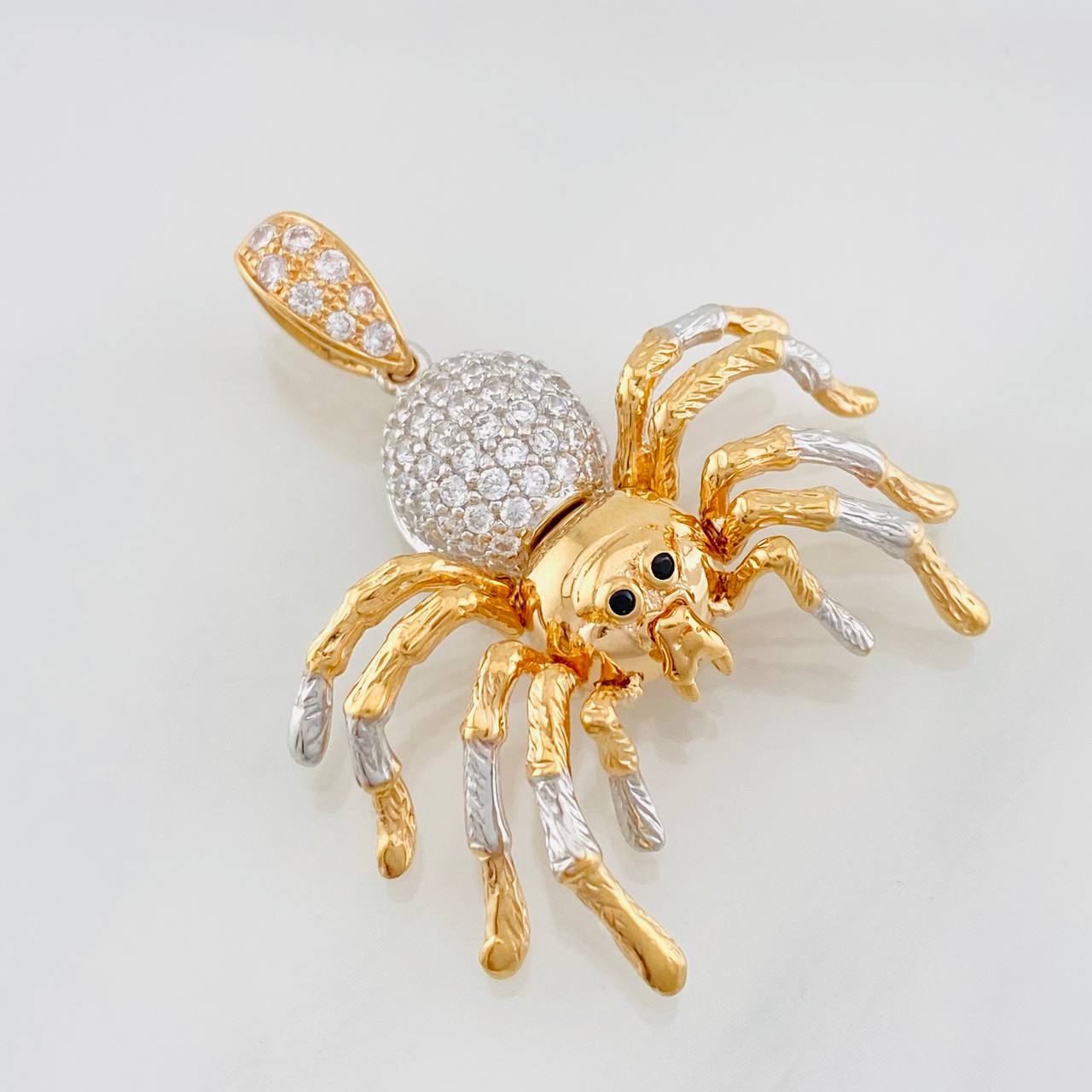 Dije Araña 4.9g / 3cm Dos Oros Blanco Rosa 18K