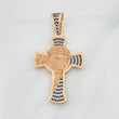 Dije Cruz Cristo 14.8g / 6.5cm Dos Oros Blanco Rosa 18K