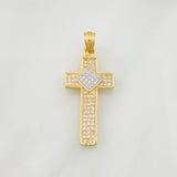 Dije Cruz 2.65g / 3.7cm Dos Oros Amarillo Blanco 18K