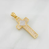 Dije Cruz 2.65g / 3.7cm Dos Oros Amarillo Blanco 18K