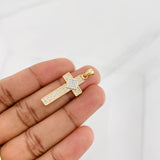 Dije Cruz 2.65g / 3.7cm Dos Oros Amarillo Blanco 18K
