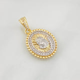 Dije Medalla Rostro Cristo 2.8g / 2.5cm Dos Oros Amarillo Blanco 18K