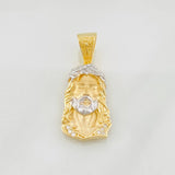 Dije Rostro Cristo 3.45g / 3cm Dos Oros Amarillo Blanco 18K