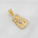 Dije Rostro Cristo 3.45g / 3cm Dos Oros Amarillo Blanco 18K