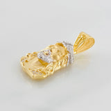 Dije Rostro Cristo 3.45g / 3cm Dos Oros Amarillo Blanco 18K