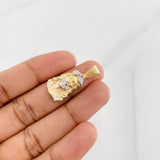 Dije Rostro Cristo 3.45g / 3cm Dos Oros Amarillo Blanco 18K