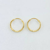 Candongas Aro Rayado 0.4gr / 1cm / Oro Amarillo 18K *