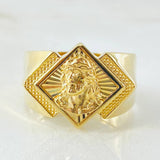 Anillo Rombo Rostro Jesus 5.65gr / T10 1/4 / Oro Amarillo 18K *