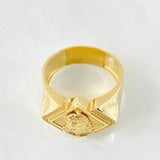 Anillo Rombo Rostro Jesus 5.6gr / T10 1/2 / Oro Amarillo 18K ©