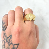 Anillo Rombo Rostro Jesus 5.6gr / T10 1/2 / Oro Amarillo 18K ©