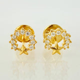 Topos Aro Semi Estrellado 0.65gr / 6mm Oro Amarillo 18K