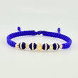 Pulsera Tejida Azul Rey Neoros 4Und / Bolas 5Und 4Mm-5Mm-6Mm Oro Amarillo 18K