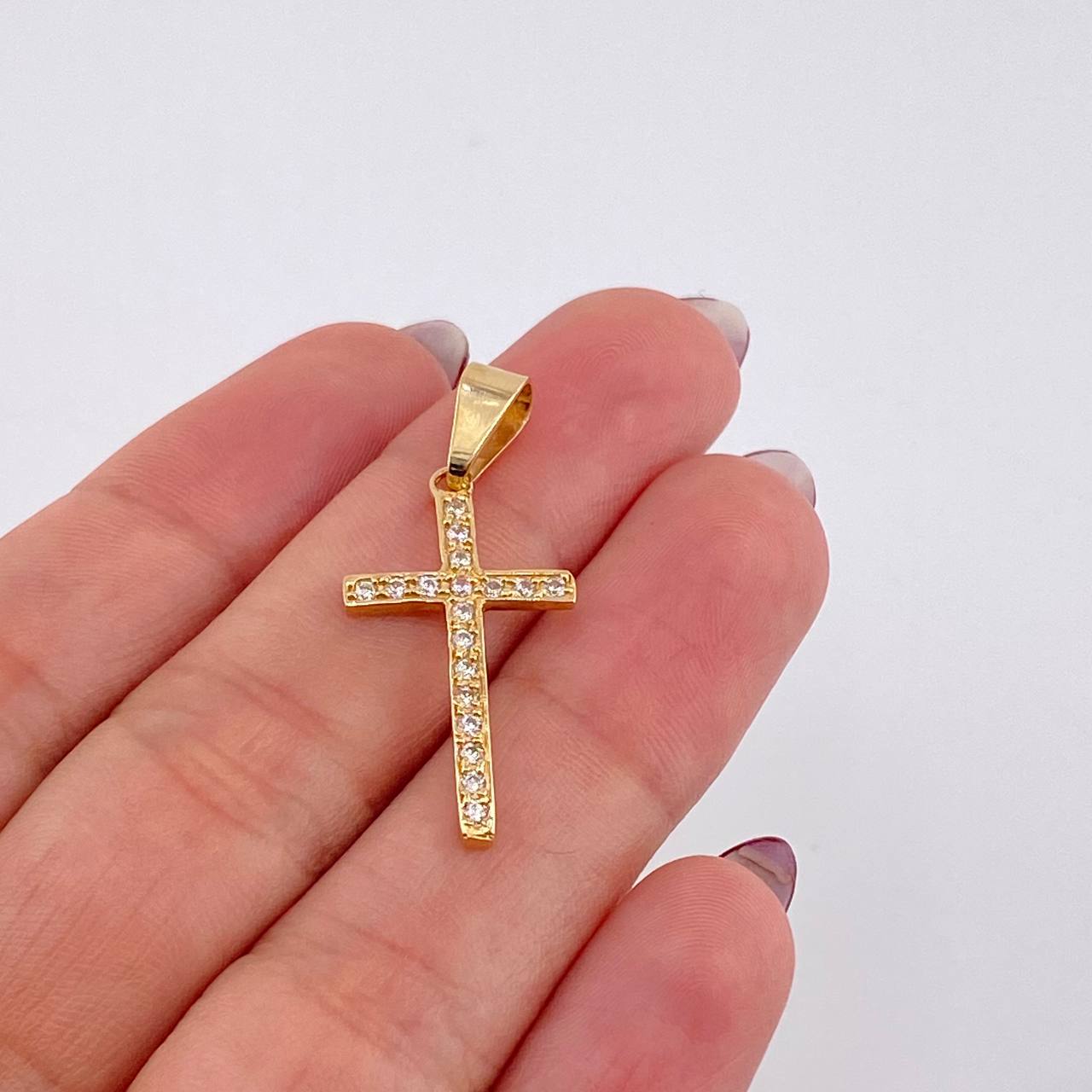 Dije Cruz Tupida 1.75 g / 3.3 cm Oro Amarillo 18K