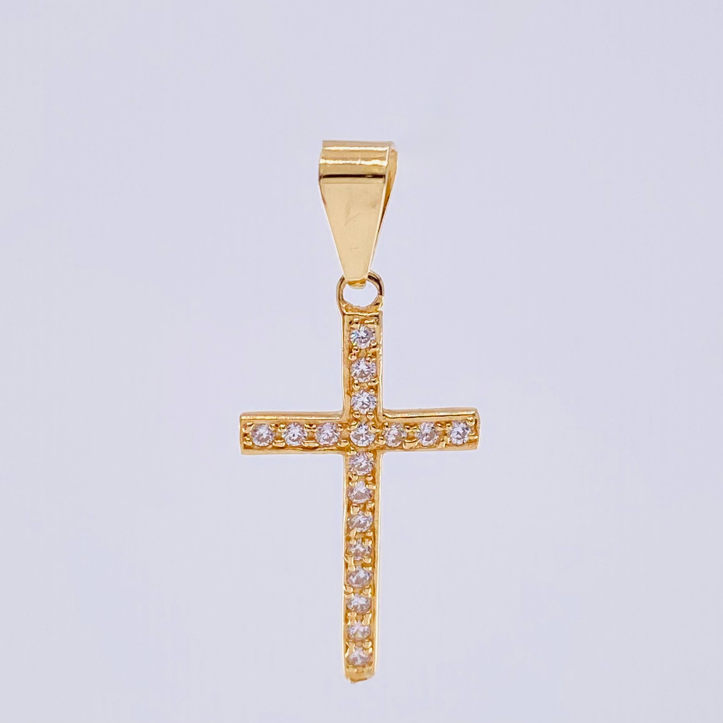 Dije Cruz Tupida 1.75 g / 3.3 cm Oro Amarillo 18K